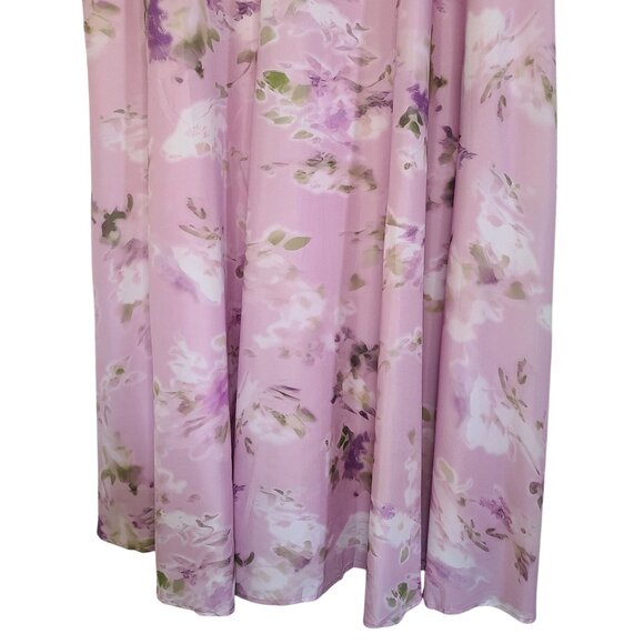 Sleeveless Maxi Dress Floral Print Lavender V-Neckline Empire Waist Size 2XL - Picture 6 of 14